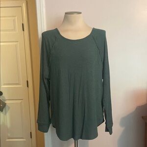 LC Lauren Conrad Green Long Sleeve Relaxed Top Size Large